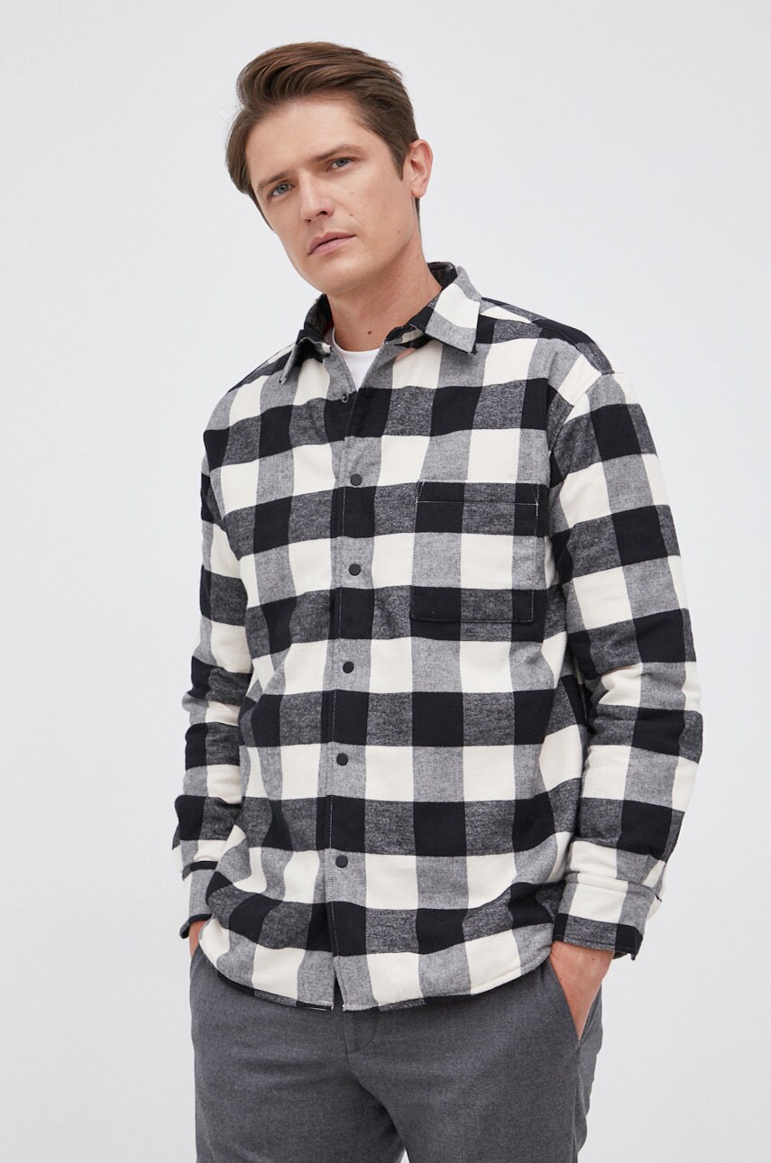 Boss geacă bărbați, culoarea crem, de tranzitie, oversize