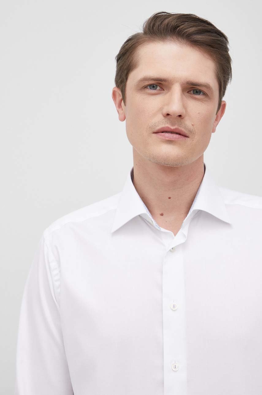 

Риза Eton мъжка в бяло с кройка по тялото с класическа яка, Бял