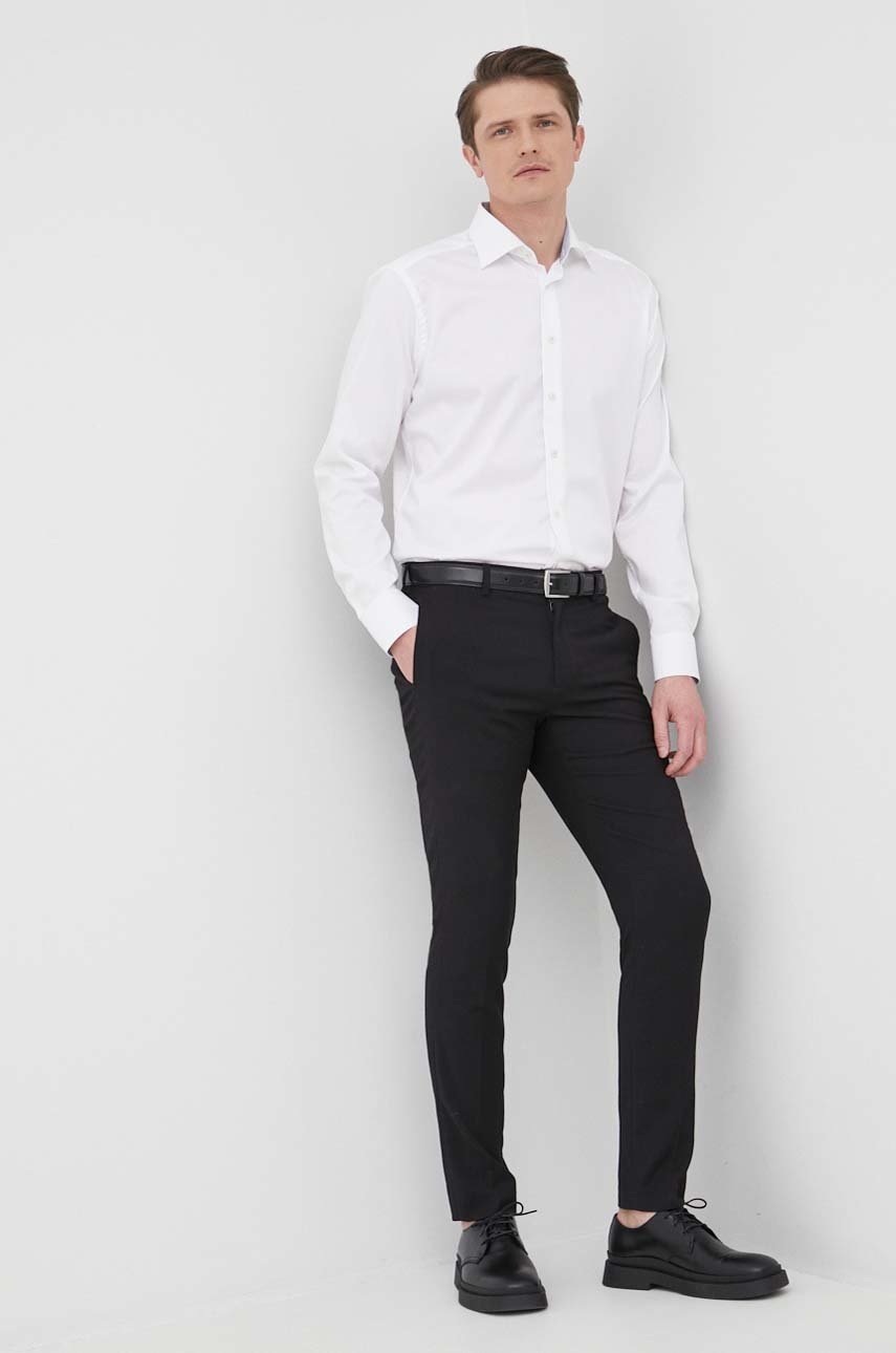 

Рубашка Eton мужская цвет белый slim классический воротник
