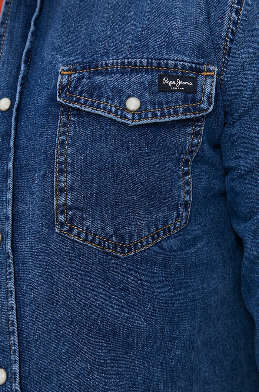 

Джинсовая рубашка Pepe Jeans Hammond Wiser мужская regular классический воротник
