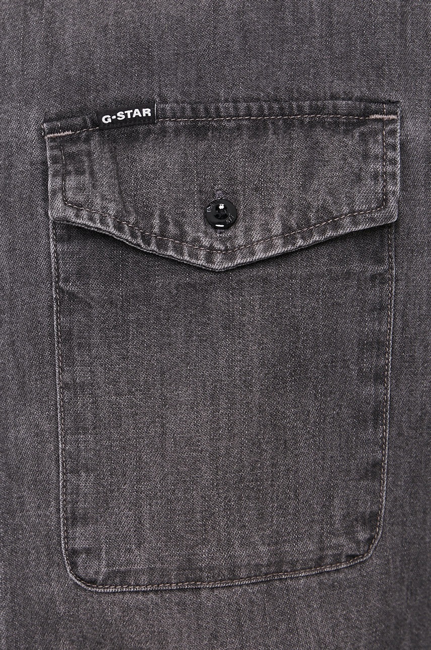

Бавовняна сорочка G-Star Raw чоловіча колір сірий regular класичний комір