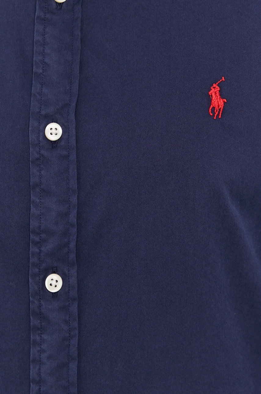 

Сорочка Polo Ralph Lauren чоловіча колір синій slim класичний комір