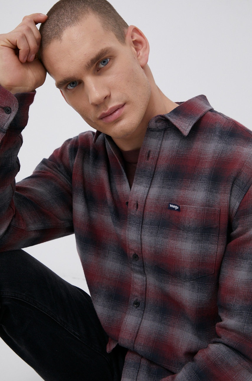 

Wrangler - Памучна риза, Сив