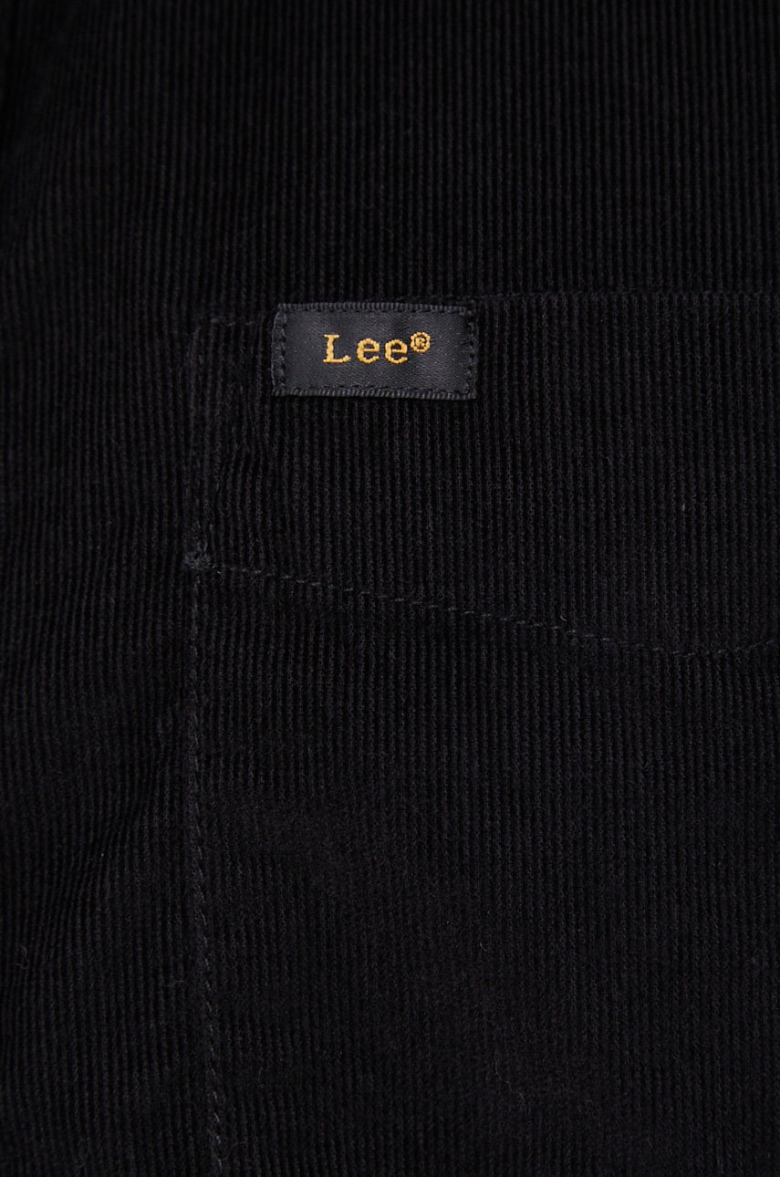 

Вельветовая рубашка Lee мужская цвет чёрный regular воротник button-down