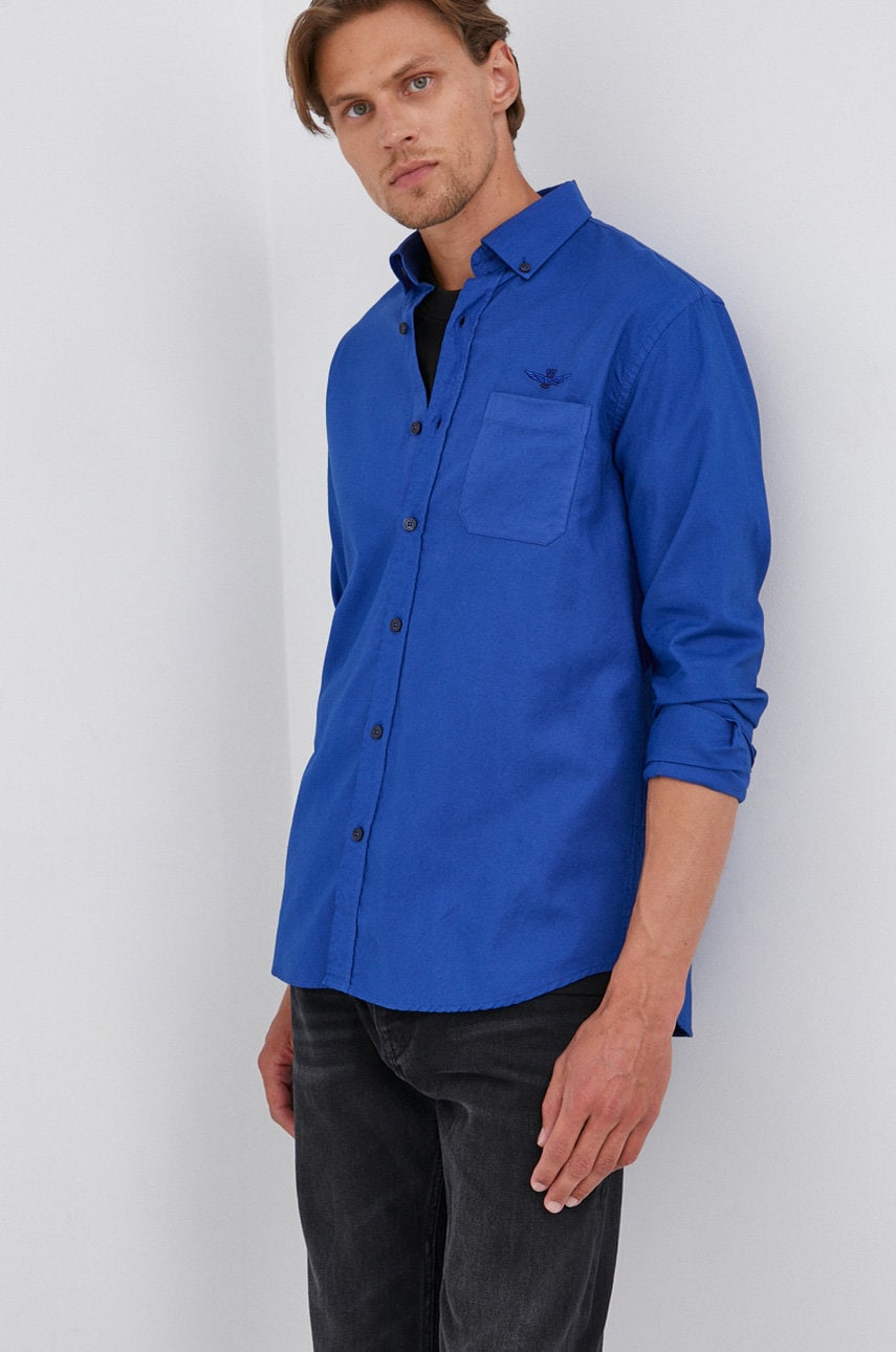 Aeronautica militare cămașă din bumbac bărbați, cu guler button-down, regular