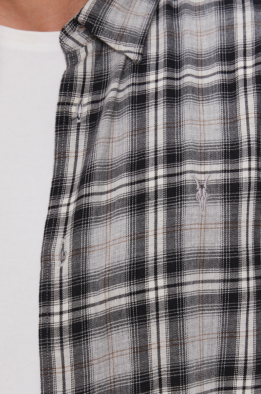 

Бавовняна сорочка AllSaints чоловіча колір сірий regular комір button-down