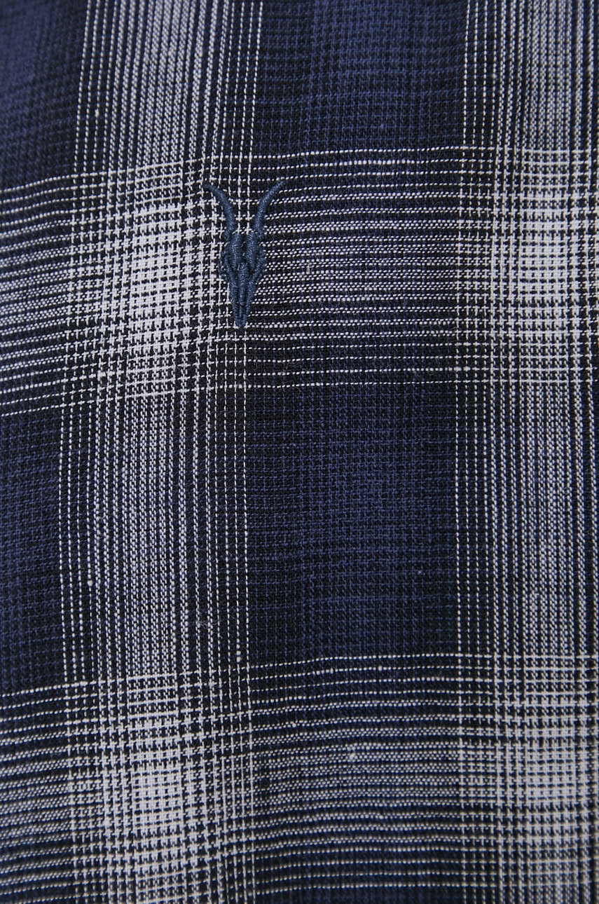 

Рубашка AllSaints мужская цвет синий regular воротник button-down