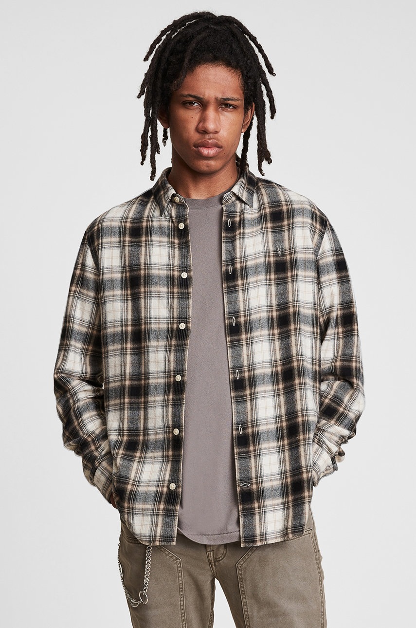 

Риза AllSaints мъжка със стандартна кройка с класическа яка, Многоцветен