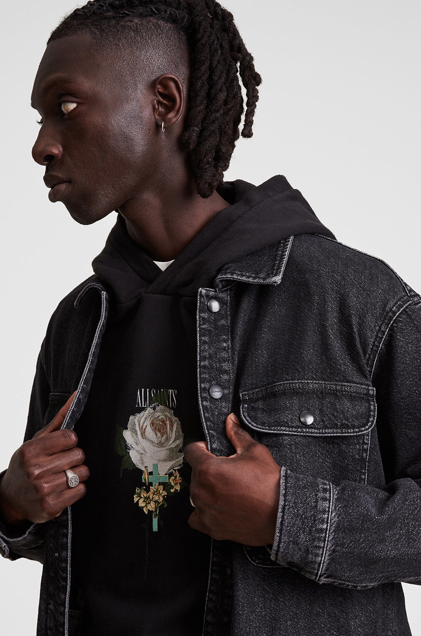

Джинсова сорочка AllSaints чоловіча колір чорний regular класичний комір