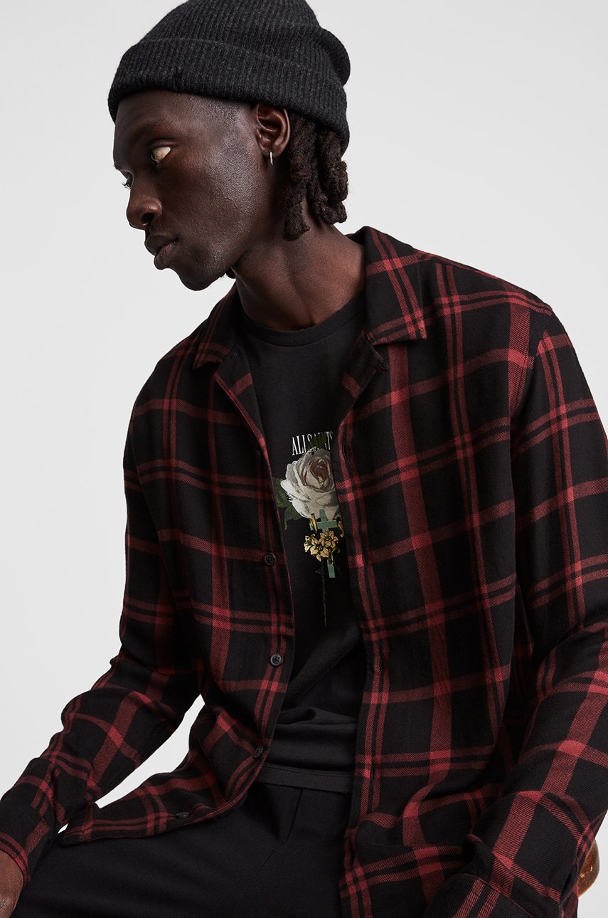 

Сорочка AllSaints чоловіча колір чорний regular класичний комір