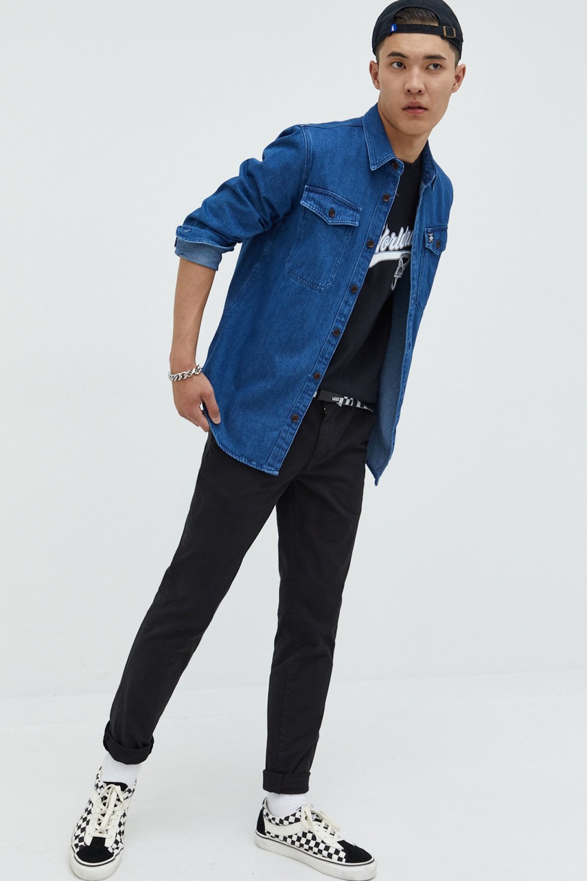 

Джинсова сорочка Superdry чоловіча regular класичний комір