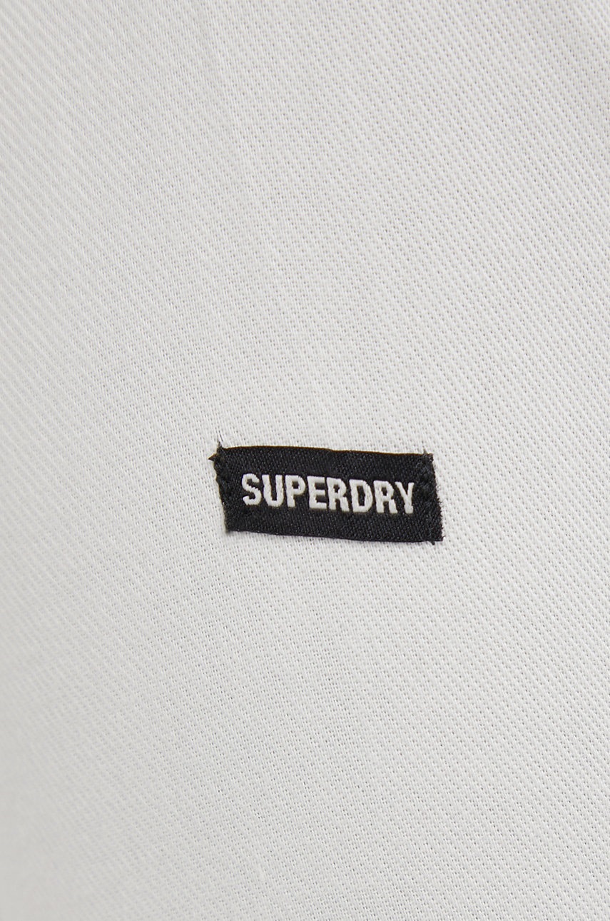 

Бавовняна сорочка Superdry чоловіча колір кремовий regular класичний комір