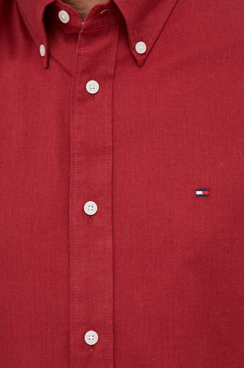 

Сорочка Tommy Hilfiger чоловіча колір бордовий regular комір button-down