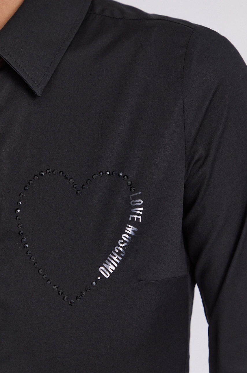 

Сорочка Love Moschino жіноча колір чорний regular класичний комір