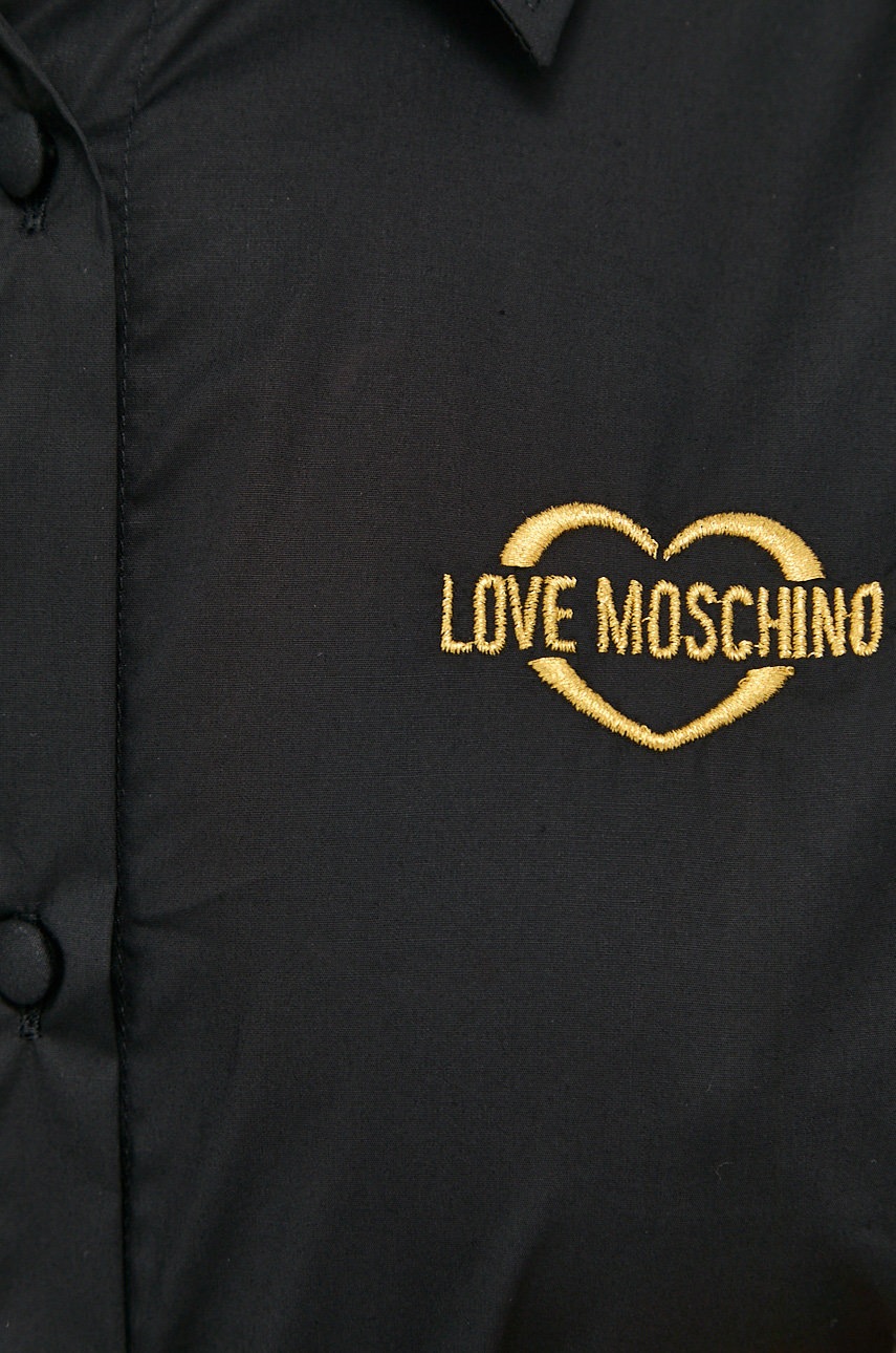 

Сорочка Love Moschino жіноча колір чорний slim класичний комір