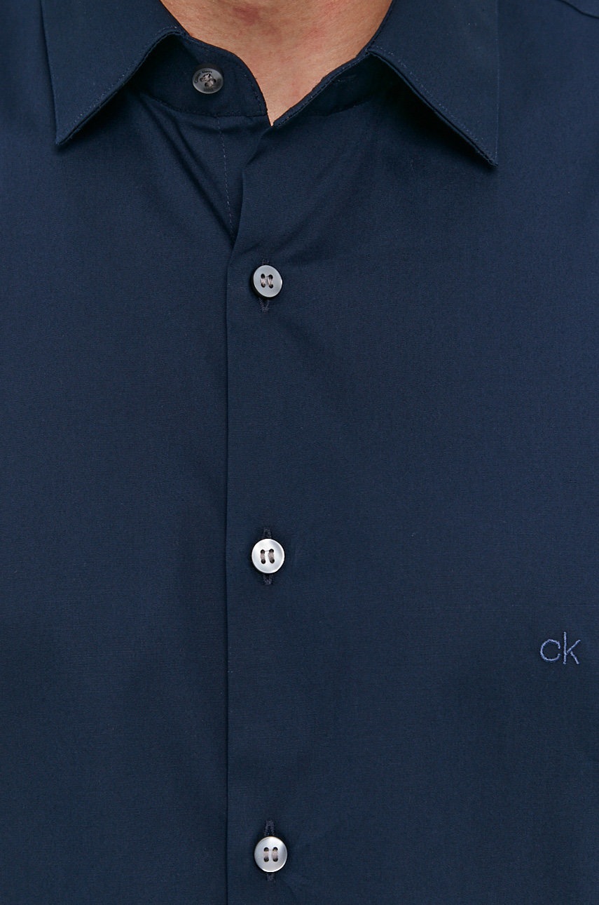

Рубашка Calvin Klein мужская цвет синий slim классический воротник