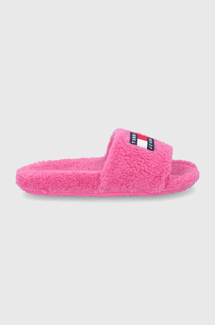 Tommy jeans papuci de casa culoarea violet