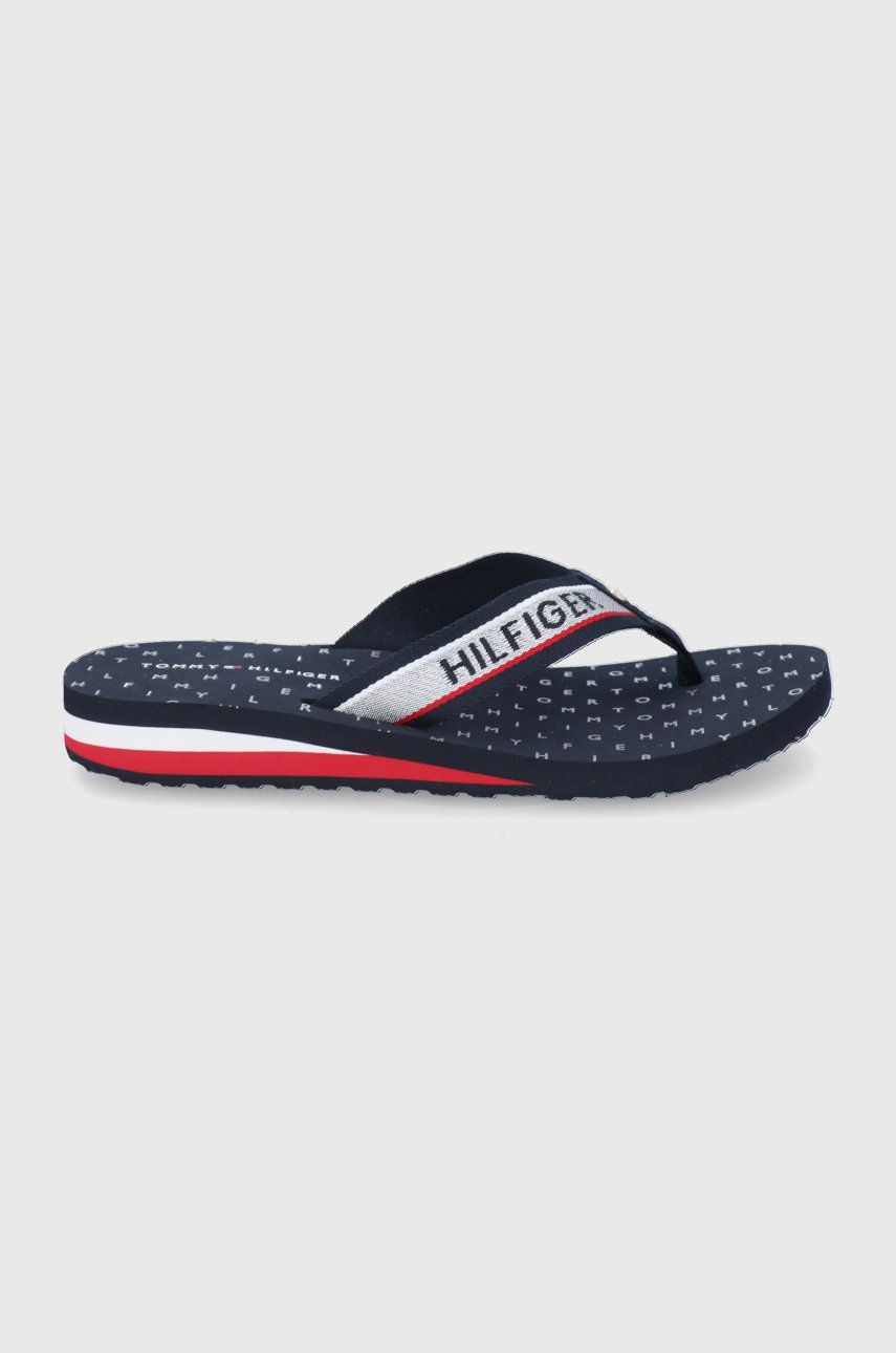 Tommy Hilfiger Japonki damskie kolor granatowy na platformie