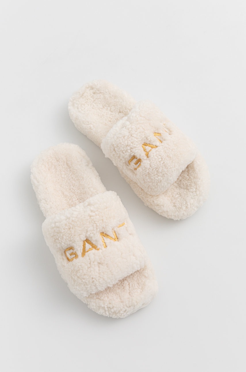 

Шерстяные тапочки Gant Homesy цвет кремовый