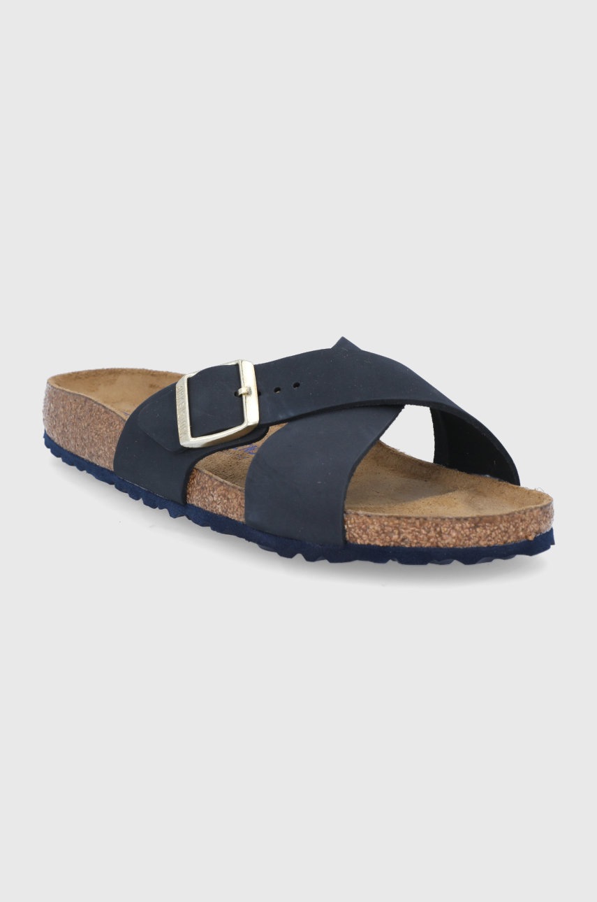 

Шкіряні шльопанці Birkenstock Siena Midnght жіночі колір чорний