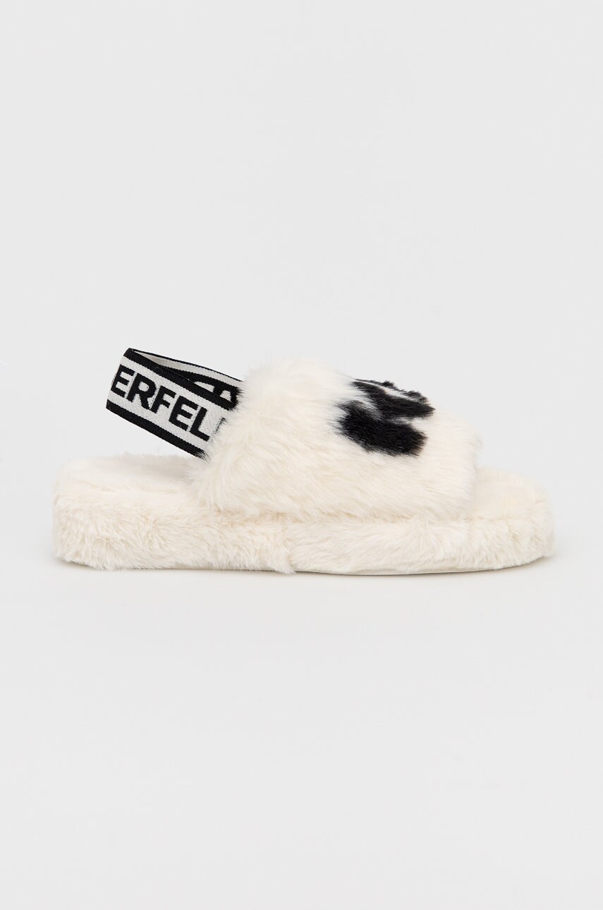 Karl lagerfeld papuci de casa salon culoarea alb