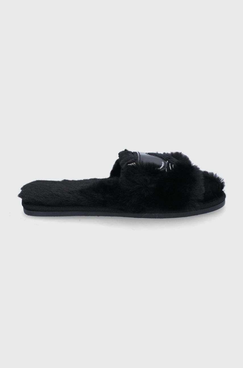 Karl Lagerfeld papuci de casa Salon Ii culoarea negru answear.ro