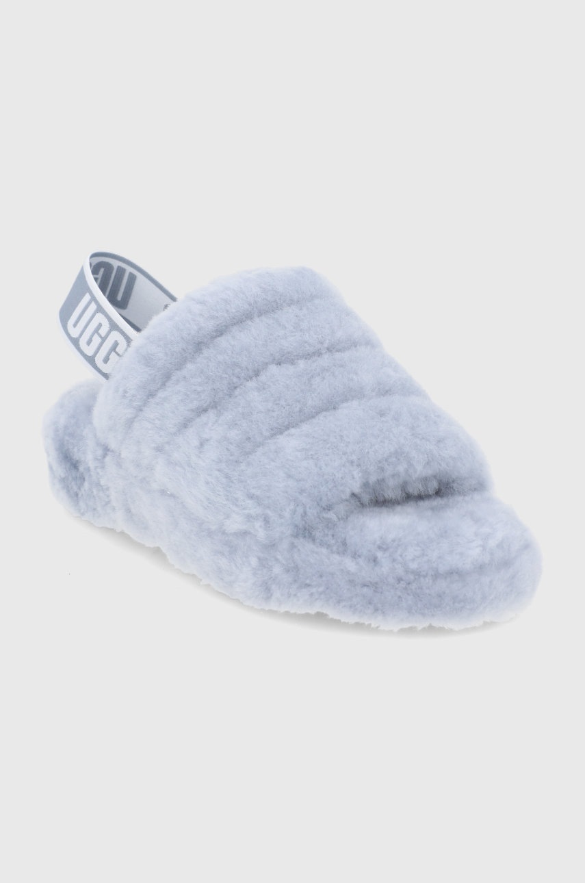 

Шерстяные тапочки UGG цвет серый
