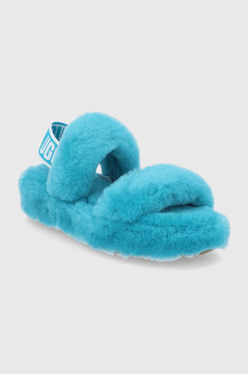

Вовняні тапочки UGG колір бірюзовий