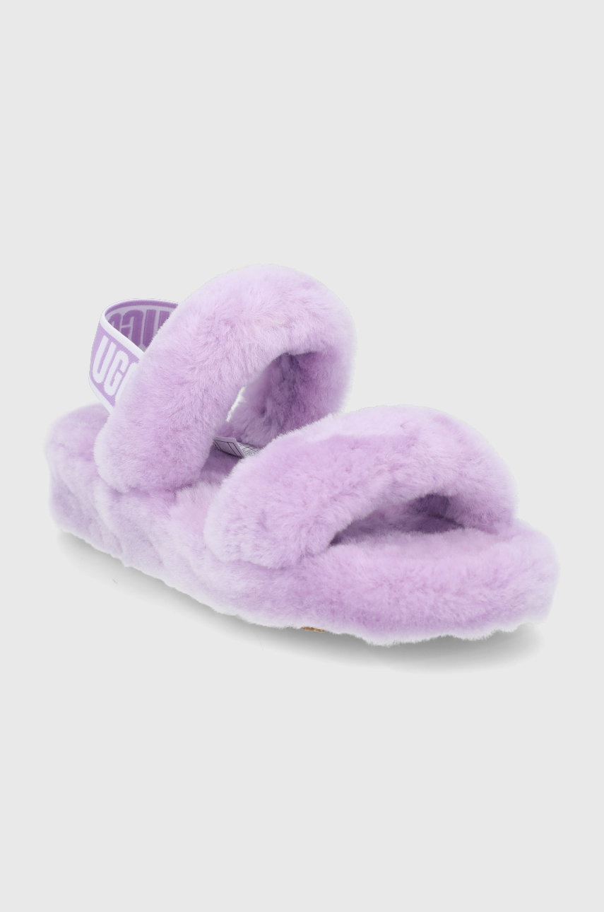 

Шерстяные тапочки UGG цвет фиолетовый