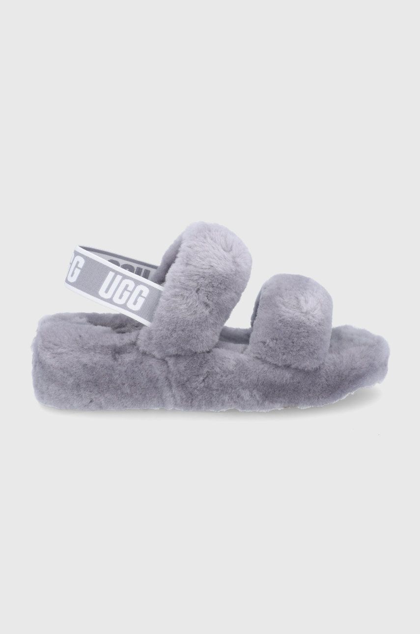 UGG Papuci de lână culoarea gri answear imagine noua