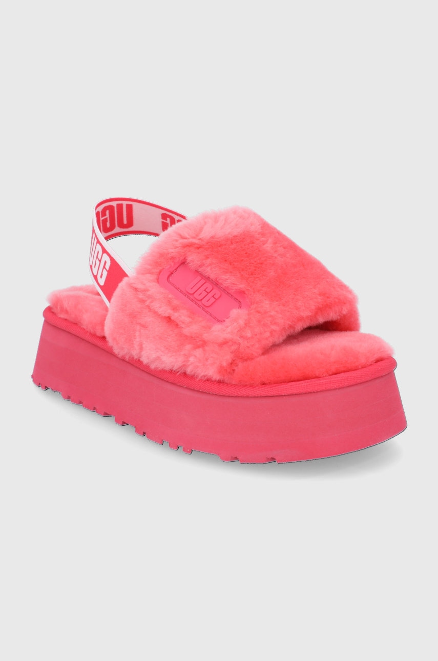 

Вовняні тапочки UGG колір рожевий