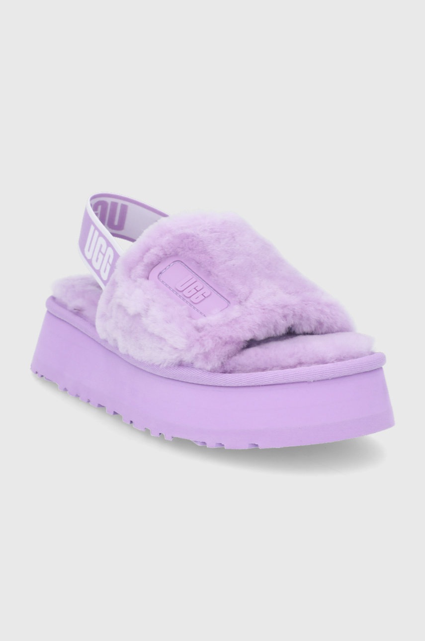 

Шерстяные тапочки UGG цвет розовый