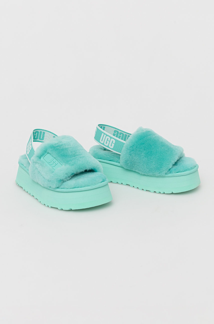 

Вовняні тапочки UGG колір бірюзовий