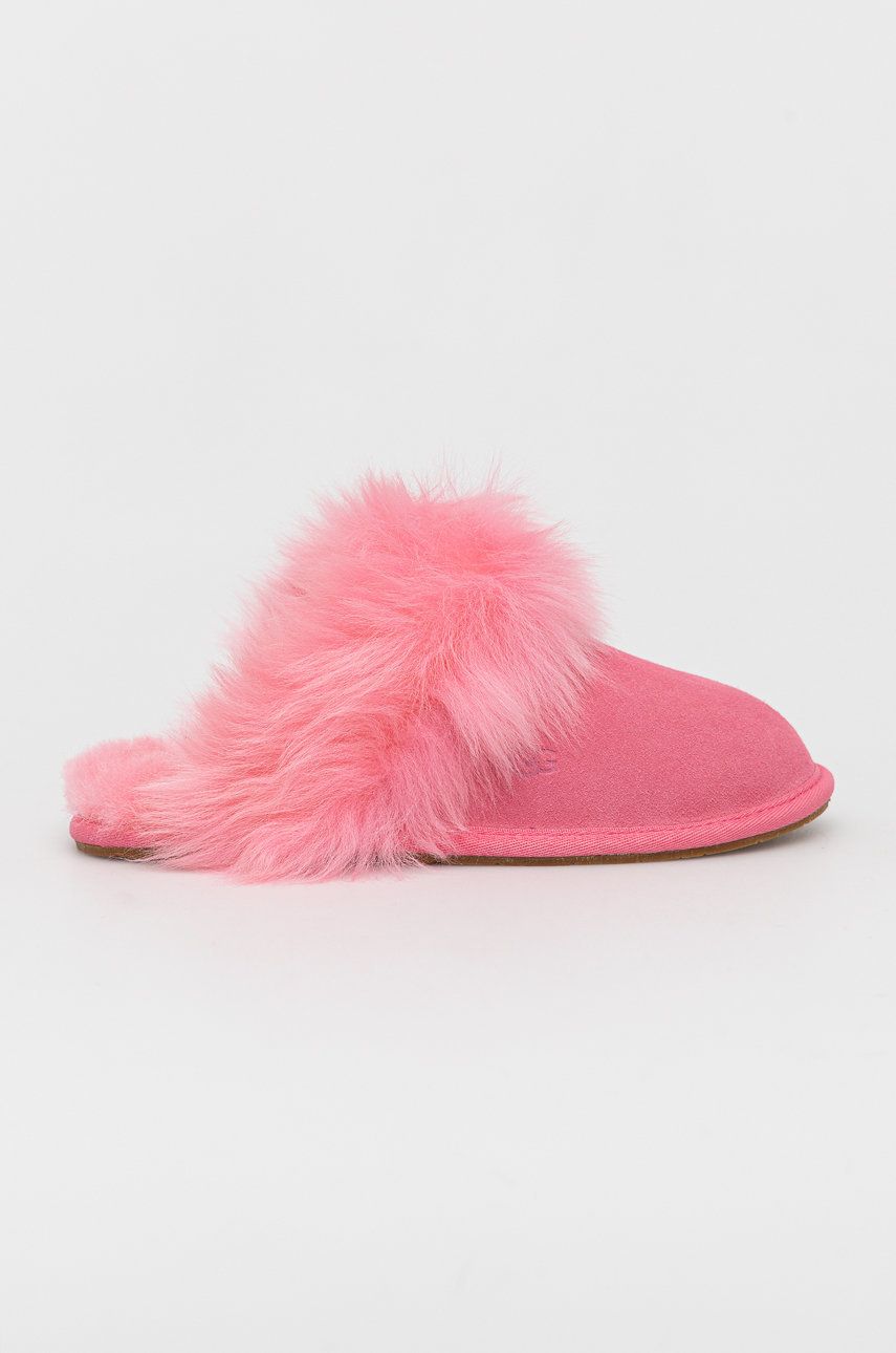 UGG papuci din piele intoarsa culoarea roz answear.ro