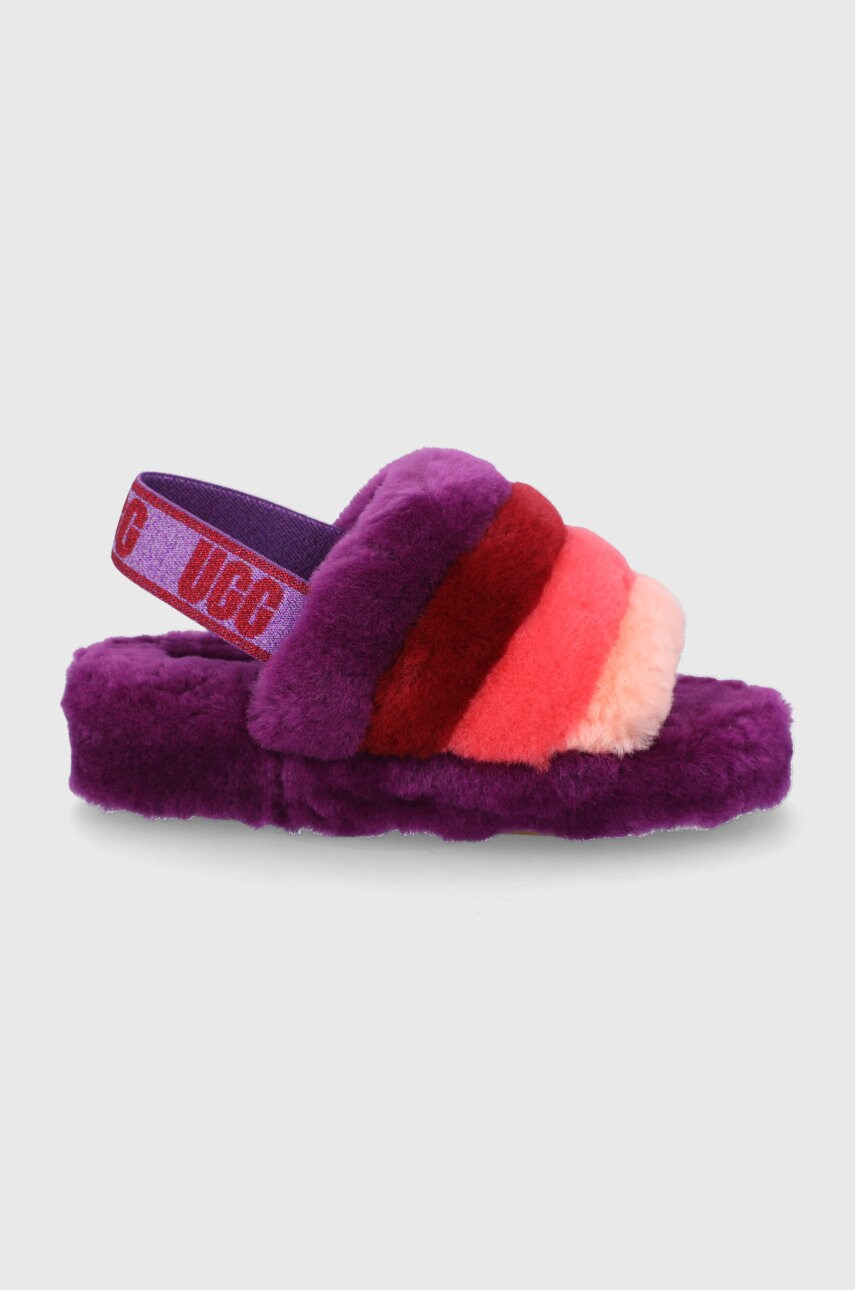 Ugg papuci de lână culoarea violet