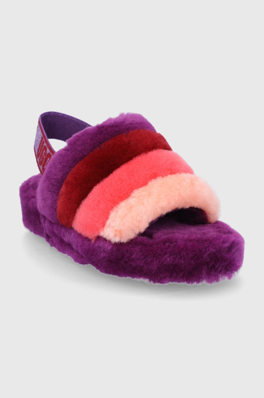 

Шерстяные тапочки UGG цвет фиолетовый