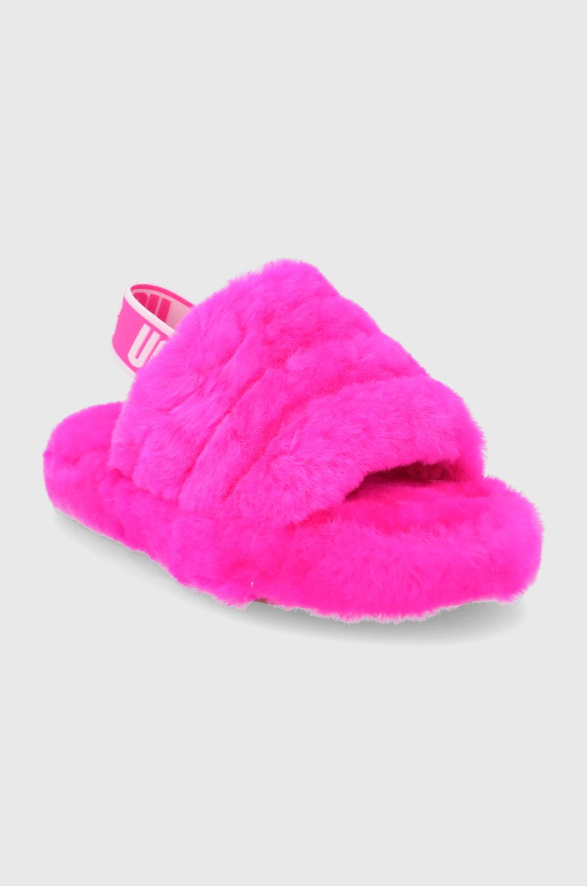 

Детские шерстяные тапочки UGG цвет розовый