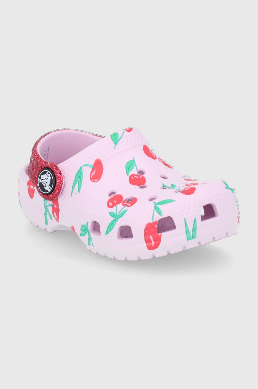 

Дитячі шльопанці Crocs колір рожевий