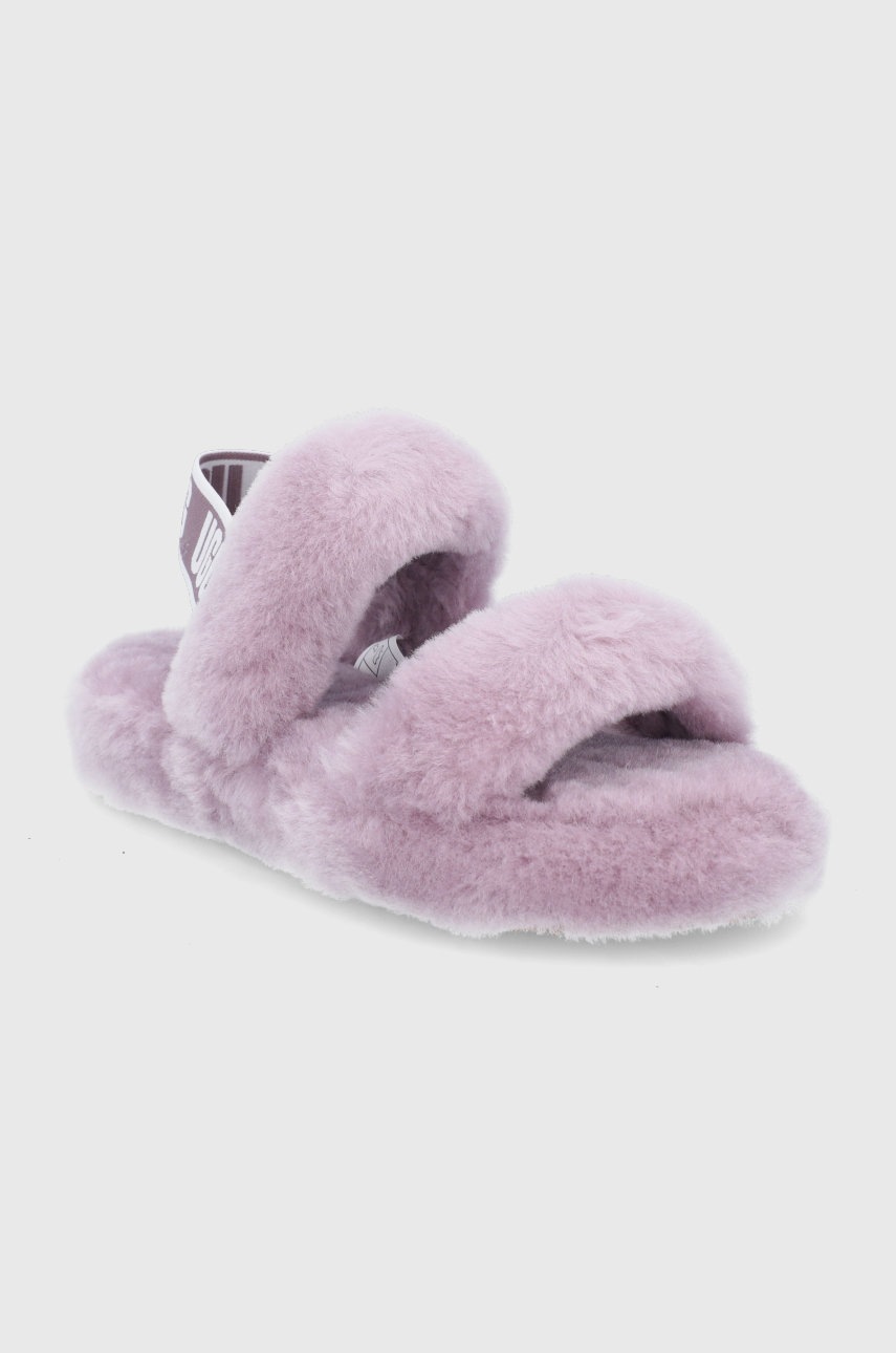 

Детские тапки UGG цвет фиолетовый