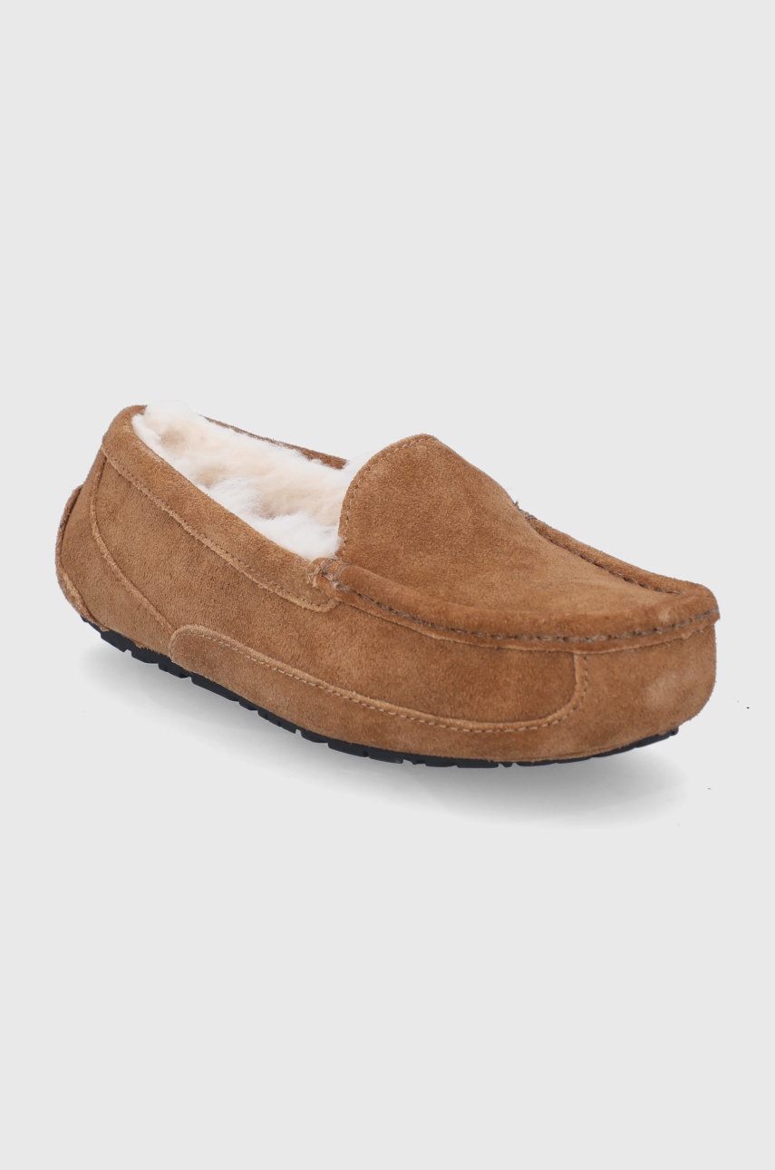 

Детские замшевые тапочки UGG Ascot цвет коричневый
