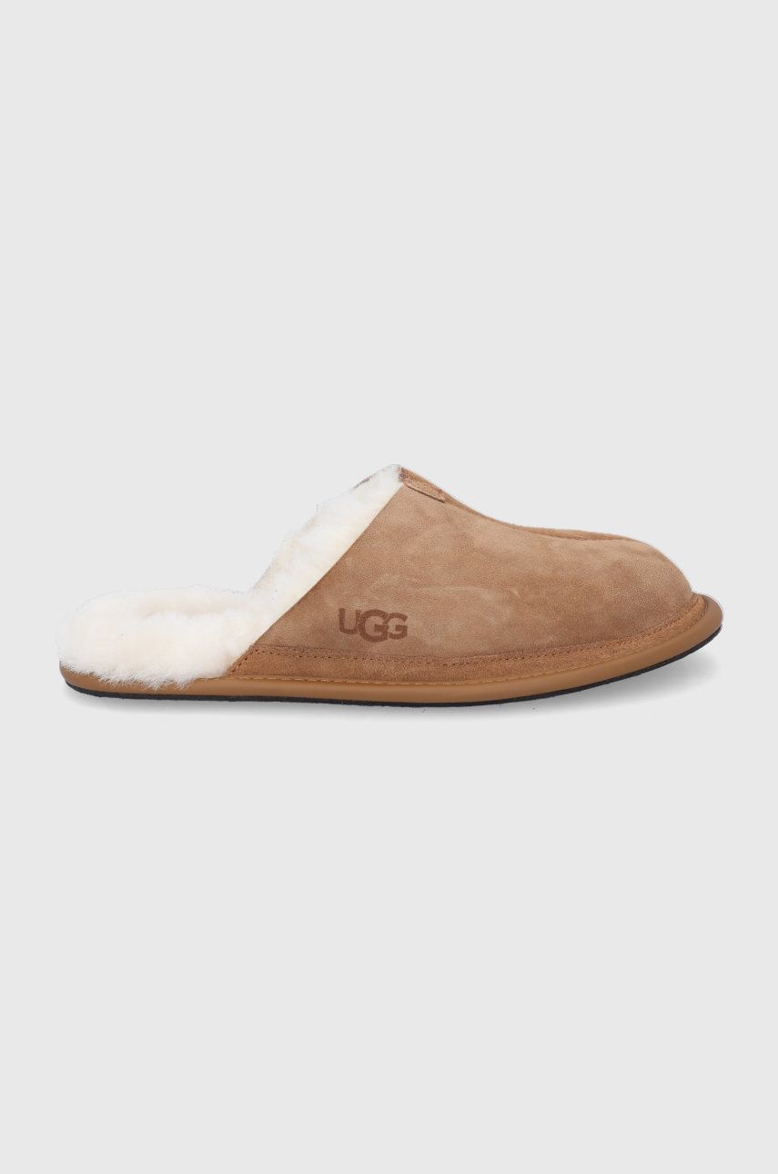 UGG Papuci din piele întoarsă culoarea maro answear.ro imagine 2022 reducere