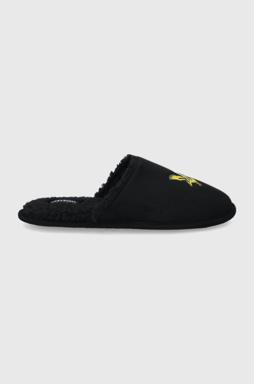 Lyle & Scott Papuci de casa culoarea negru