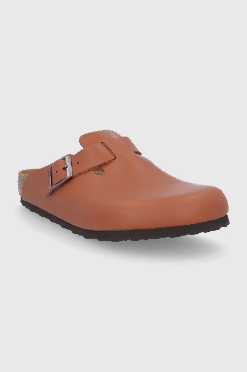 

Шкіряні шльопанці Birkenstock колір коричневий