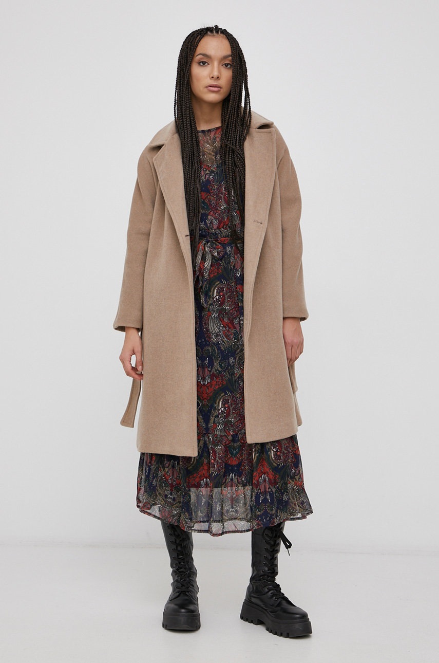 

Пальто Haily's жіноче колір бежевий перехідне oversize