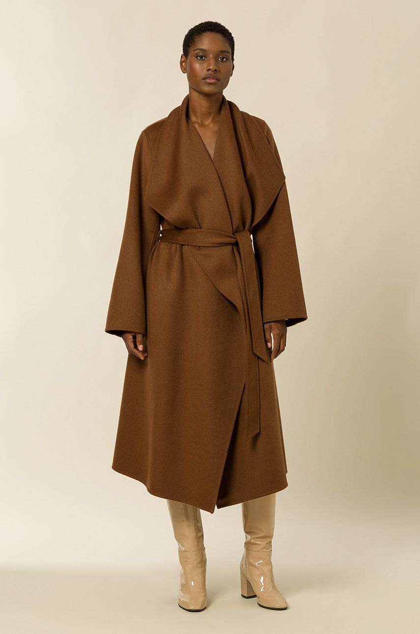 Ivy & Oak Palton femei, culoarea maro, de tranzitie, desfacut answear.ro imagine megaplaza.ro