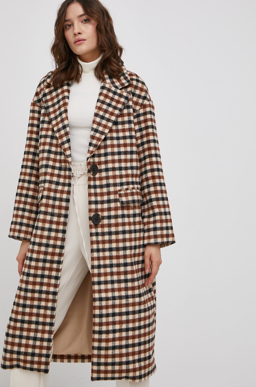 

Пальто Only жіноче колір бежевий перехідне oversize