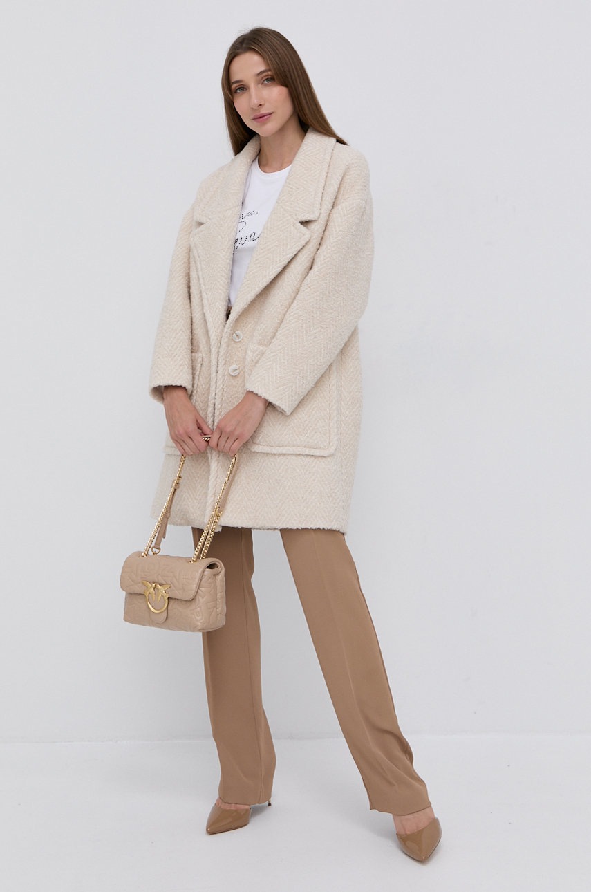 

Пальто с примесью шерсти Patrizia Pepe цвет кремовый переходное oversize