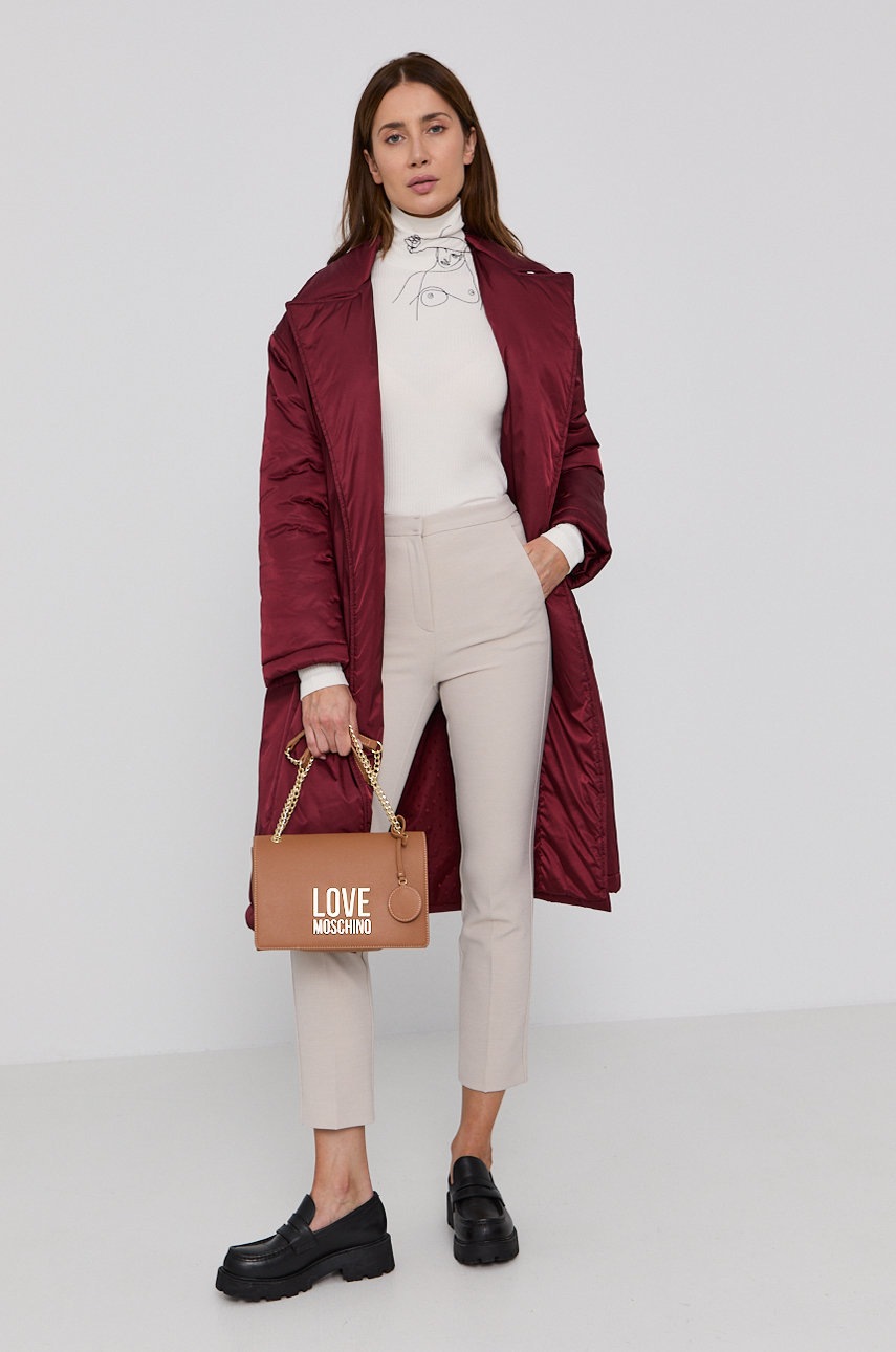 

Пальто Red Valentino жіночий колір бордовий зимовий oversize