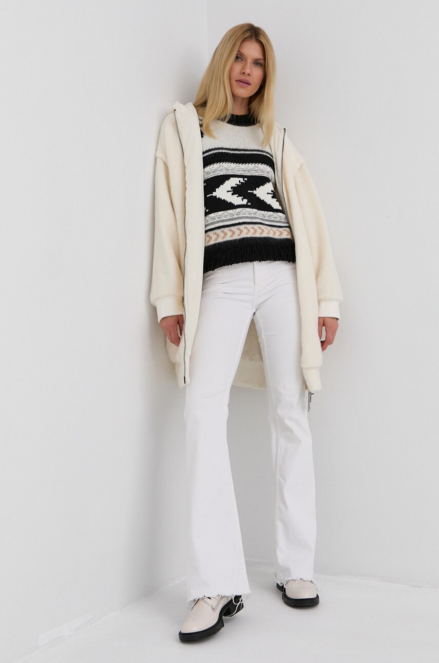 

Пальто Twinset жіноче колір кремовий перехідне oversize