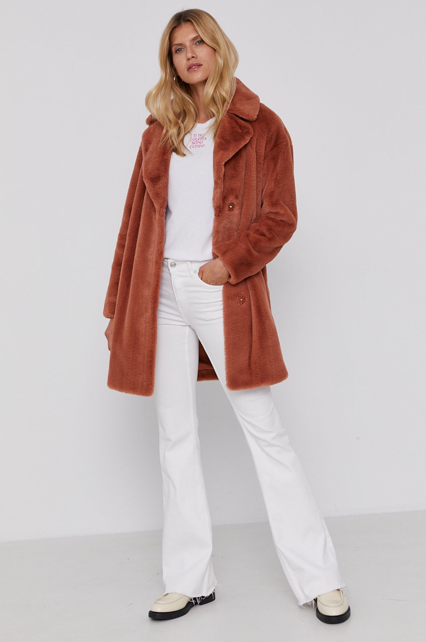 

Пальто Twinset жіноче колір коричневий перехідне oversize
